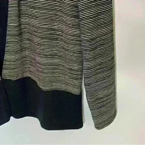 J. Jill wearever striped jersey open drape sweater xs black hem - Picture 3 of 6